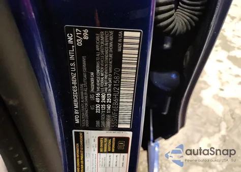 2017 Mercedes-Benz C 43 4Matic Amg z USA, uszkodzony, nr VIN 55SWF6EB6HU215870